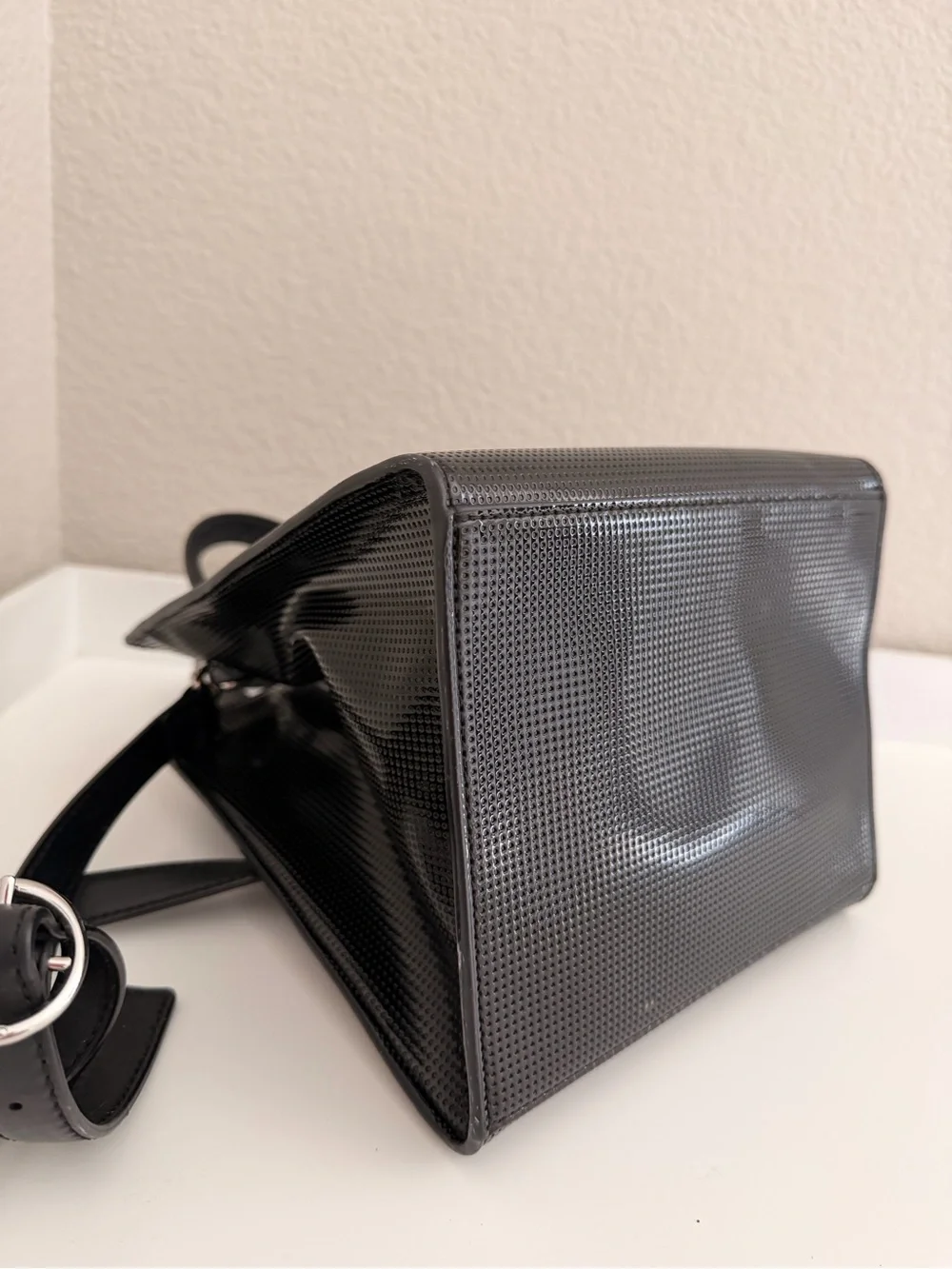 Kenzo Black Embossed Tiger Mini Briefcase Shoulder Bag